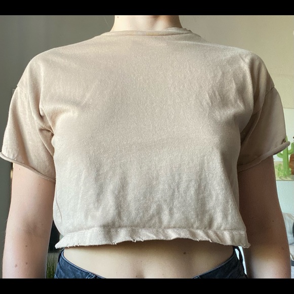 Beige Crop Top Tee - Picture 2 of 2